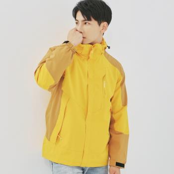 【KISSDIAMOND】Outdoor抗風雨撞色輕量極鋒衣 KDFJ-1818(防潑水/防風/衝鋒衣/衝鋒外套/6M-4XL/男-黃)