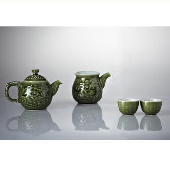 乾唐軒活瓷 | 勢在必得茶具組 / 綠釉 / 一壺+六杯+茶海