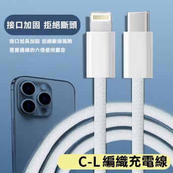 彩色編織快充充電線 1m (MFi認證 傳輸線 for iPhone)