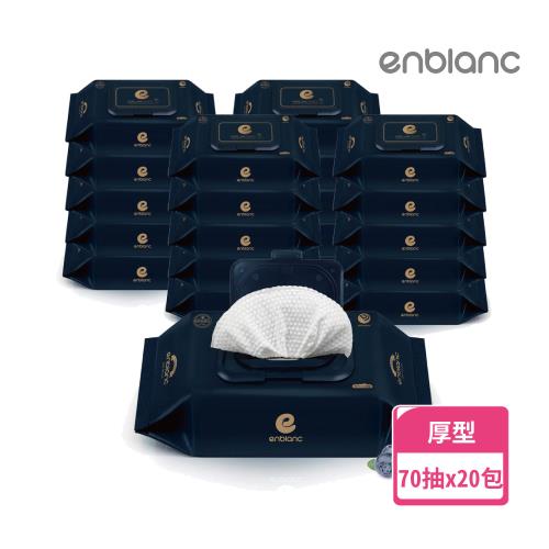 ENBLANC 銀離子抗菌｜極厚藍莓｜有蓋大包純水濕紙巾｜70抽20包