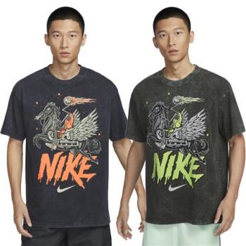 【下殺】Nike 短袖上衣 男裝 水洗復古 中磅 純棉 水洗黑橘/水洗綠【運動世界】HF6200-010/HF6200-355