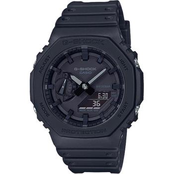 CASIO G-SHOCK 極簡風格八角造型計時錶/全黑/GA-2100-1A1