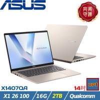 (規格升級)ASUS VivoBook 14吋 效能筆電 X1 26 100/16G/2TB SSD/W11/X1407QA-0031D26100