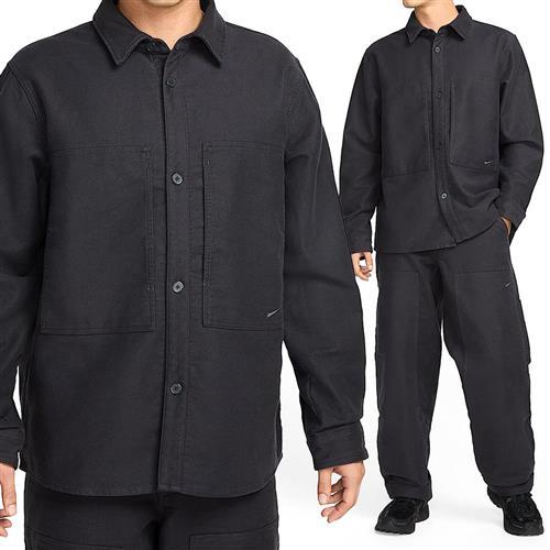Nike NL LS Chamois Field Shirt 男款 黑色 襯衫 寬鬆 大口袋 長袖 FB7743-060