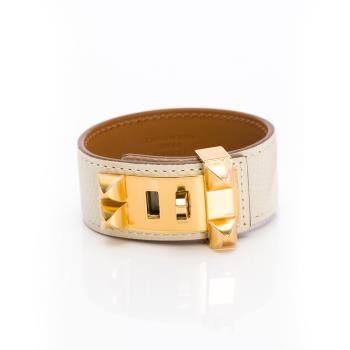 Hermes Collier de Chien 24手環(白/金)(T2) (H500055FC I2)