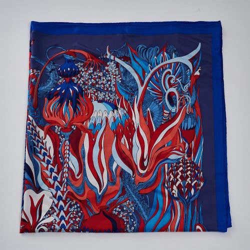 Hermes Carre Geant Twill Plume 絲巾(140cm#藍)