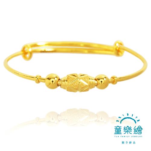 【童樂繪金飾】兒童彌月黃金手環-滿月平安珠 約重1.10錢±0.05 (滿月 彌月金飾 彌月禮)