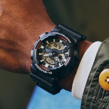CASIO G-SHOCK 經典強悍大錶徑雙顯計時錶/GA-110RL-1A