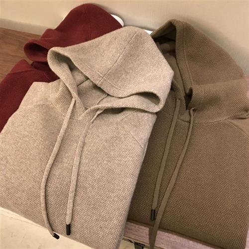 【米蘭精品】針織外套長袖毛衣-連帽加厚寬鬆外穿女外套3色74km17