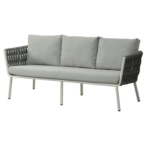 Boden-妮雅鋁合金防水戶外休閒三人座/沙發椅-附抱枕