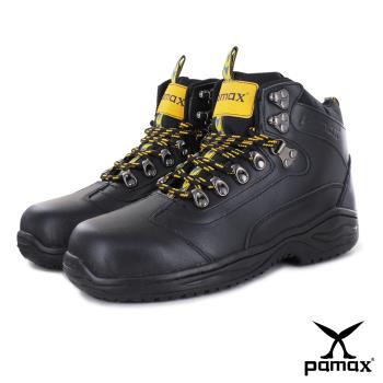 【PAMAX 帕瑪斯】皮革製頂級超彈力氣墊中筒防滑安全鞋 (PA00301FEH /男)-6-12/專利防滑/寬楦鋼頭/SRC防滑等級/天然牛皮