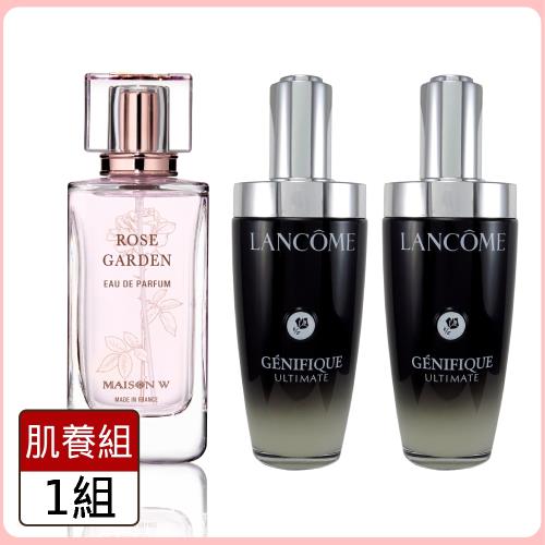  香氛肌養組【LANCOME 蘭蔻】超極限肌因賦活露100ml*2入+MAISON W迷戀玫瑰淡香精100ml