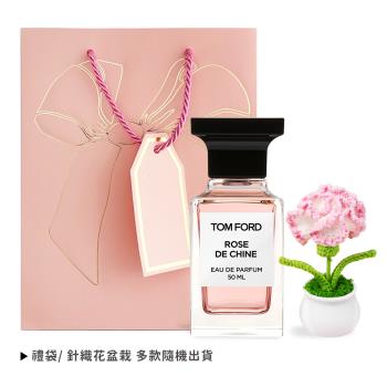 Tom Ford 東方玫瑰香水暖心母親節組[提袋+康乃馨針織花]-國際航空版