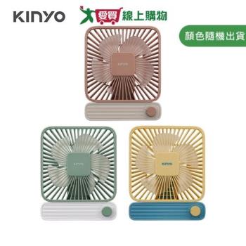 KINYO 復古靜音充電風扇 (棕/綠/黃) UF-2652 【愛買】