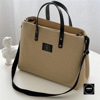 【米蘭精品】手提包帆布肩揹包-簡約大容量經典女包包4色74jn60