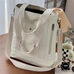 【米蘭精品】手提包帆布肩背包-多口袋通勤加厚女包包4色74jn26