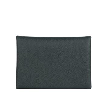 HERMES Calvi Duo Evercolor皮釦式卡片夾/零錢包(新深海色)