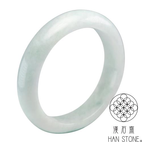 【漢石齋】天然翡翠A貨 手鐲玉鐲 淺色飄花種(手圍18.4/版寬14.3mm)