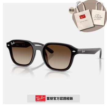 【RayBan 雷朋】方形膠框漸層太陽眼鏡(RB4458D-714/13 65mm)