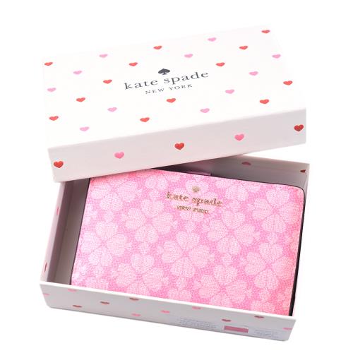 KATE SPADE 桃心防刮中夾禮盒-粉色