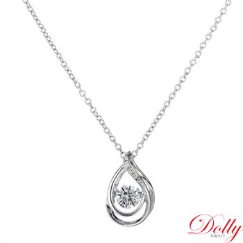 Dolly 18K金 天然鑽石0.10克拉完美車工躍動鑽石項鍊-003