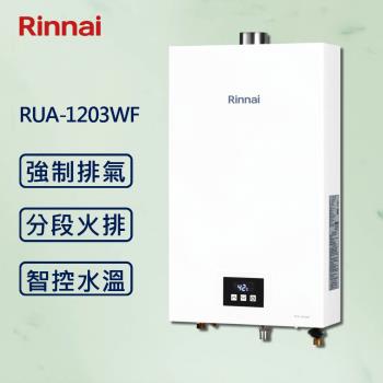 Rinnai 林內12L 【最新恆溫】分段火排 數位恆溫熱水器 RUA-1203WF 強制排氣 (贈基本安裝)