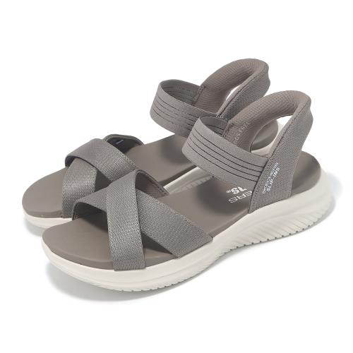 Skechers 涼鞋 Ultra Flex 3 Slip-Ins 女鞋 棕灰 守護地球系列 瞬穿科技 輕量 健走涼鞋 119975DKTP