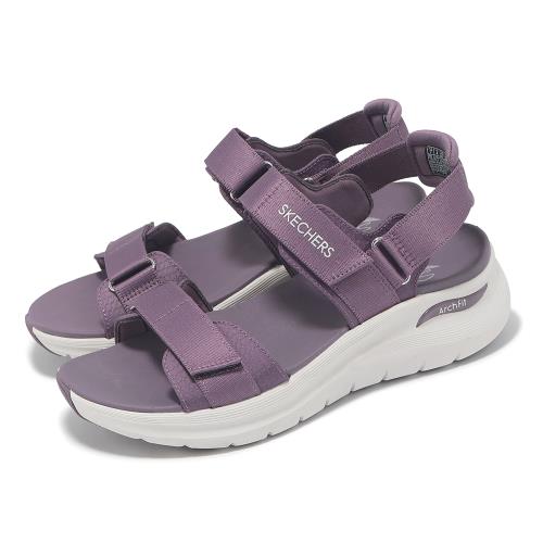 Skechers 涼鞋 Arch Fit 2.0-Go-Getter 女鞋 紫 白 厚底 緩衝 支撐 魔鬼氈 健走涼鞋 119465PLUM