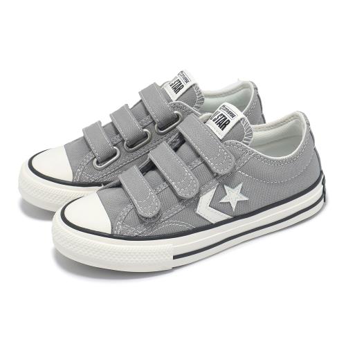 Converse 休閒鞋 Star Player 76 3V 中童 灰 白 魔鬼氈 小朋友 帆布鞋 A10735C
