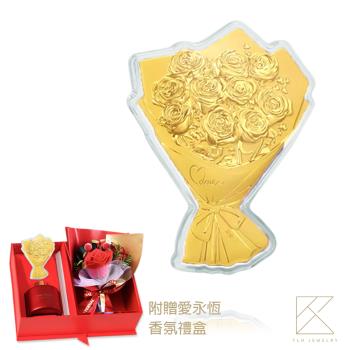 【TLH】黃金玫瑰花束 金箔香氛禮盒 ( 母親節 情人節 生日 送禮 )