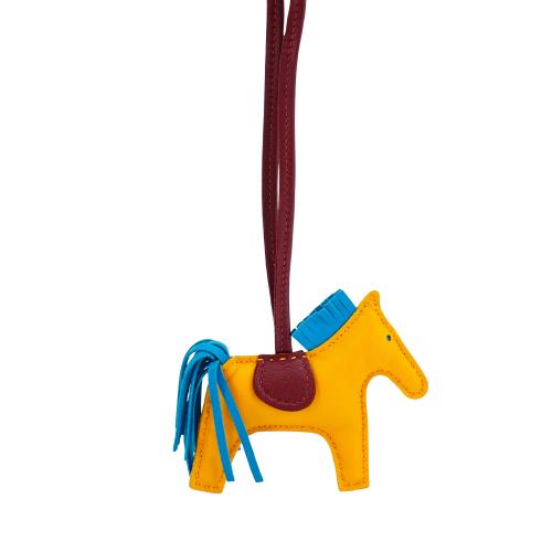 二手品 Hermes Rodeo PM 小馬吊飾(土黃/寶藍)