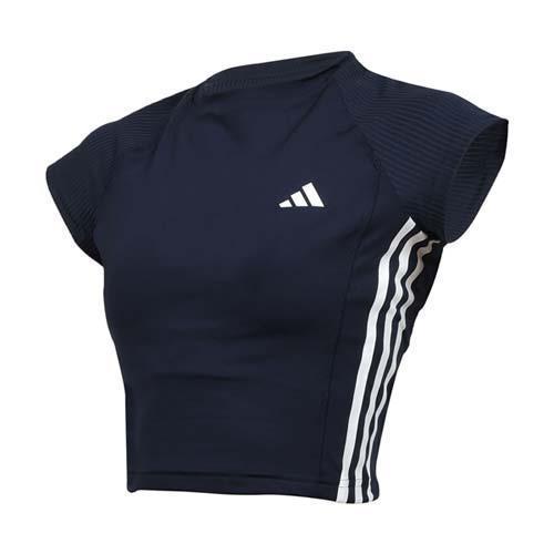 ADIDAS 女短版短袖T恤-休閒 上衣 慢跑 愛迪達
