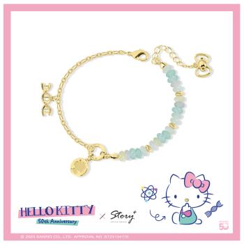 STORY 故事銀飾-可愛DNA系列-活潑Hello Kitty天然天河石造型手鍊