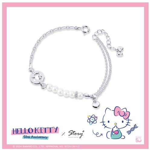 STORY 故事銀飾-可愛DNA系列-Hello Kitty晶鑽造型手鍊
