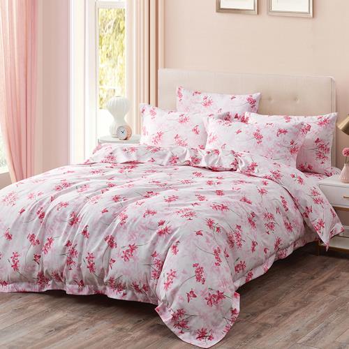 Indian 新科技天絲吸濕排汗雙人加大兩用被床包四件組-海棠花語