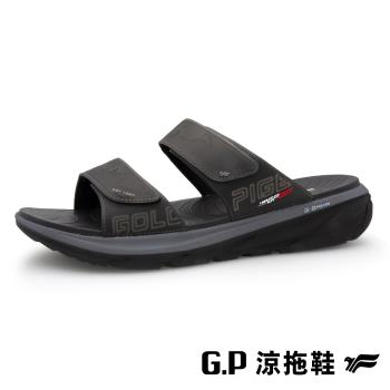 G.P G-Q Foam男款高彈Q軟舒壓雙帶拖鞋G5663M-黑色(SIZE:39-45/46 共二色) GP