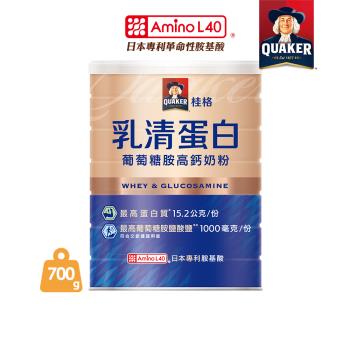 【Quaker桂格】乳清蛋白葡萄糖胺高鈣奶粉 (700g/罐)