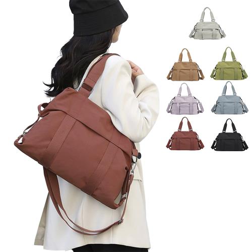 SPRING-學院風通勤大款托特包 大學生上課通勤14吋筆電大款肩背包 旅行肩背包-多色