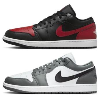 Nike 休閒鞋 男鞋 皮革 Air Jordan 1 Low 黑紅/灰白黑【運動世界】553558-067/553558-152