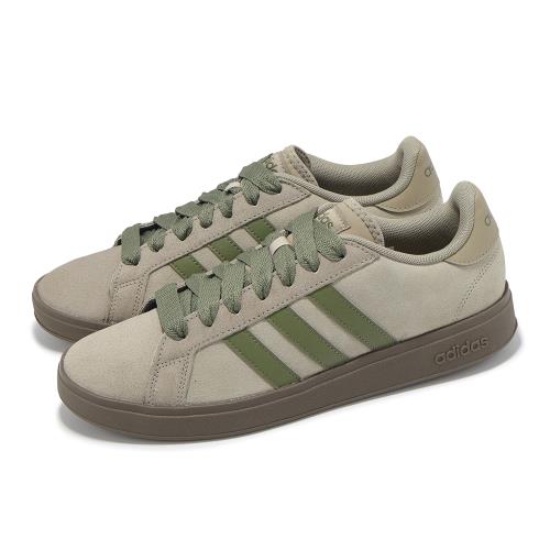 adidas 休閒鞋 Grand Court Base 00s 男鞋 棕 綠 麂皮 復古 愛迪達 JR7078