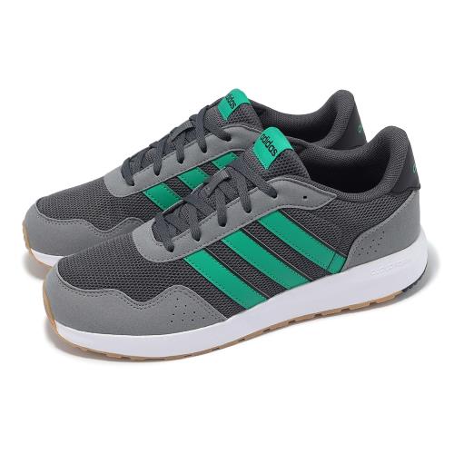 adidas 慢跑鞋 Run 60S J 大童 女鞋 灰 綠 緩震 運動鞋 愛迪達 JH8773