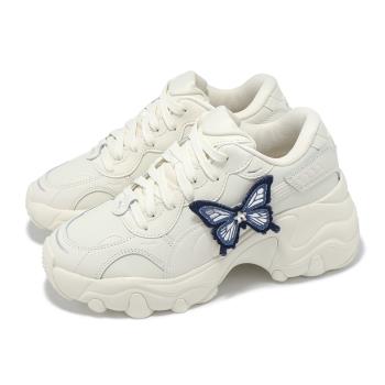 Puma 休閒鞋 Pulsar Wedge Wns Butterfly 女鞋 米白 蝴蝶 厚底 增高 40097601