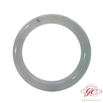 【肌容雪】緬甸天然A貨翡翠冰翠綠帶金翡翠手鐲 編號584 (鐲寬56.5mm #18號)