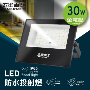 太星電工 30WLED防水投射燈/全電壓/白光 WDA3030