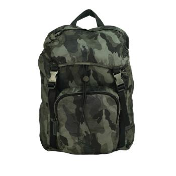 二手商品8.5成新 PRADA 三角牌標誌迷彩尼龍軍旅後揹包