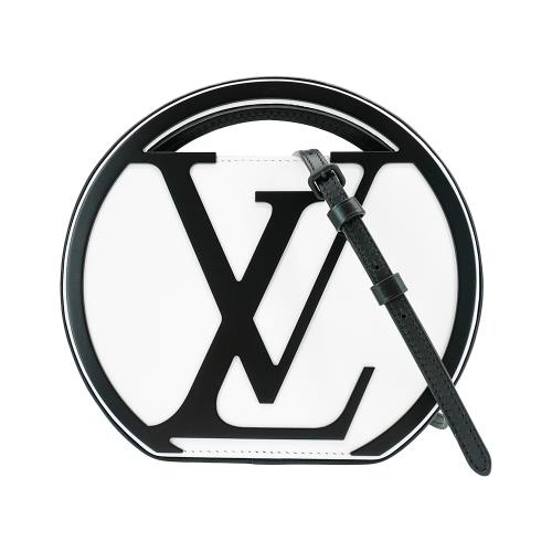 Louis Vuitton 展示品 Around Me PM 雙色牛皮手提斜背圓餅包(M25109-黑白)