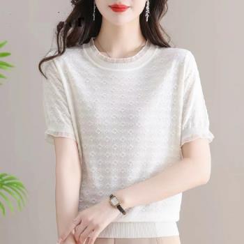 【LANNI 藍尼】★蕾絲滾邊氣質上衣(女上衣/百搭/舒適/T恤)