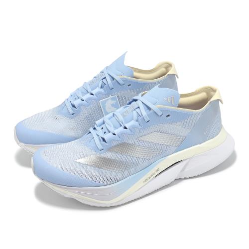 adidas 慢跑鞋 Adizero Boston 12 W 女鞋 藍 銀 輕量 碳纖維 馬牌大底 運動鞋 愛迪達 JP7914