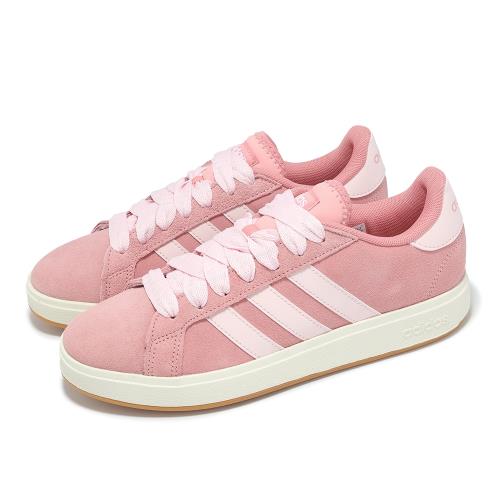adidas 休閒鞋 Grand Court Base 00s 女鞋 粉紅 麂皮 復古 愛迪達 JR7110
