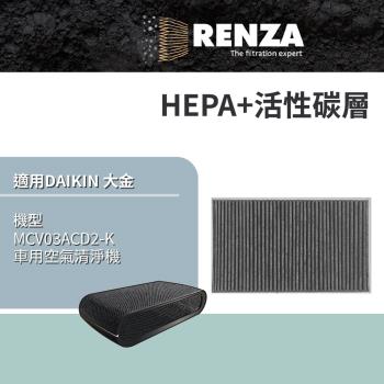 適用 DAIKIN 大金 MCV03ACD2-K 車用空氣清淨機 HEPA+活性碳 濾網 濾芯 濾心